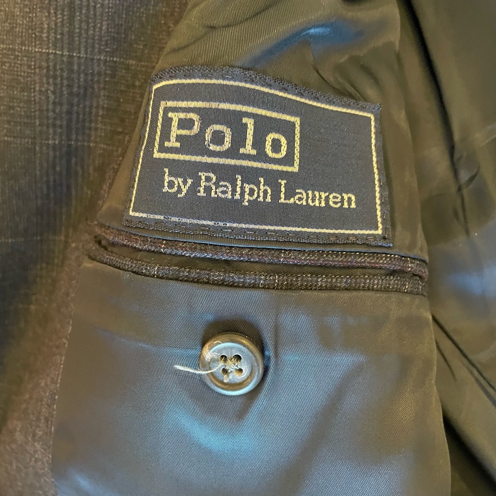 Ralph Lauren Charcoal Windowpane Suit - Picture 2 of 6